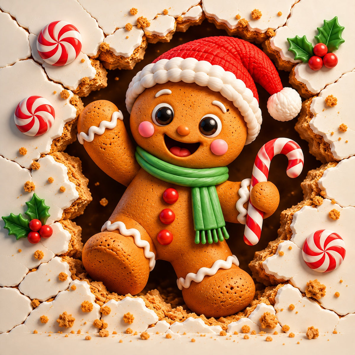 Gingerbread Christmas Garage Door Cover Holiday Candy Cane Outdoor Christmas Garage Door Cover HQ610-126-1 Car