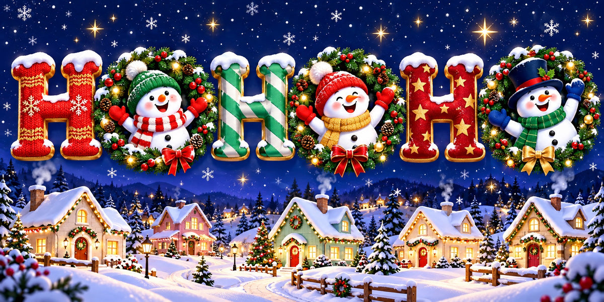 Funny Christmas Garage Door Cover Snowman Greeting Village Christmas Garage Door Decoration HQ610-149-2 Car