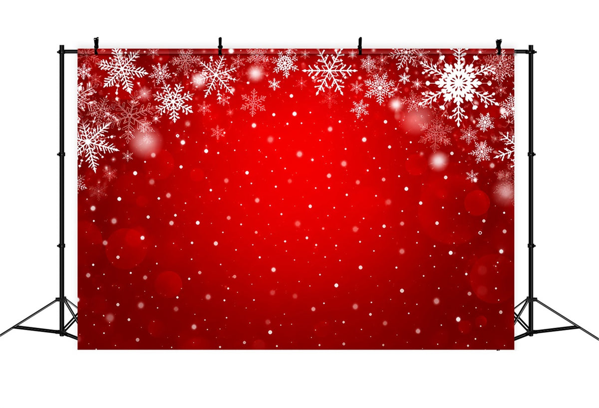 Christmas Backdrop Crimson Snowflake Bokeh Pattern Christmas Scene Photo Backdrops HQ610-178