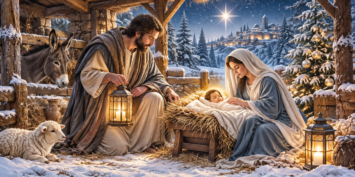 Nativity Christmas Garage Door Cover Jesus Stable Star Christmas Outdoor Garage Door Decor HQ610-2-2 Car