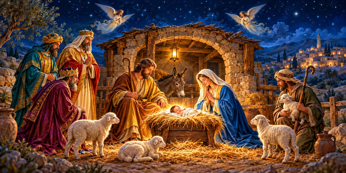 Nativity Christmas Garage Door Cover Starry Three Kings Christmas Garage Door Cover HQ610-28-2 Car
