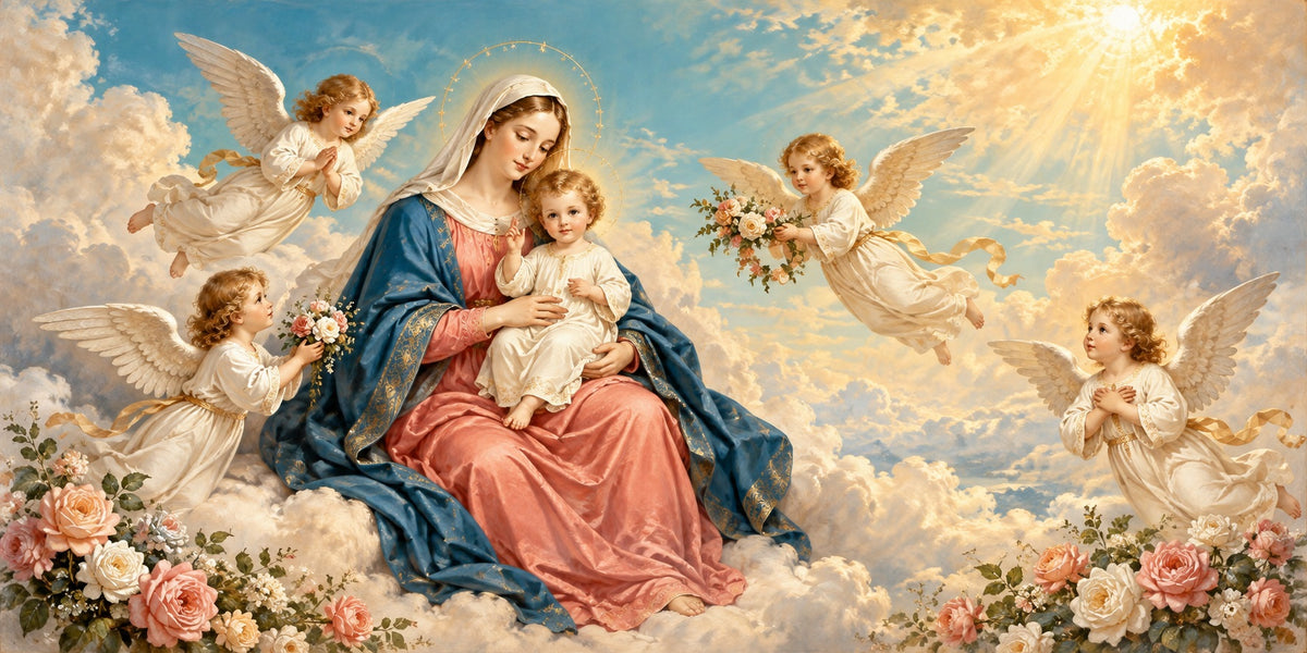 Angel Christmas Garage Door Cover Madonna Child Flower Christmas Garage Door Cover HQ610-37-2 Car