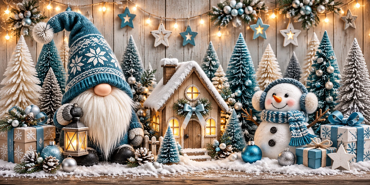Funny Christmas Garage Door Cover Blue Gnome Snowman Christmas Holiday Garage Door Cover HQ610-38-2 Car