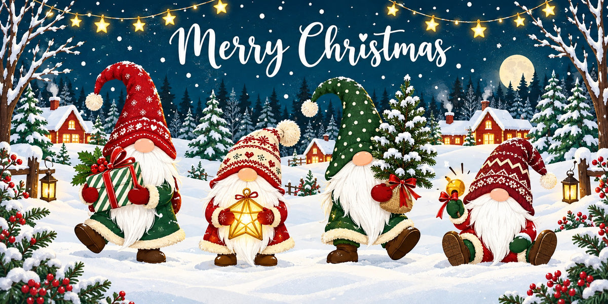 Christmas Party Garage Door Cover Snow Gnome Village Christmas Garage Door Decoration HQ610-41-2 Car