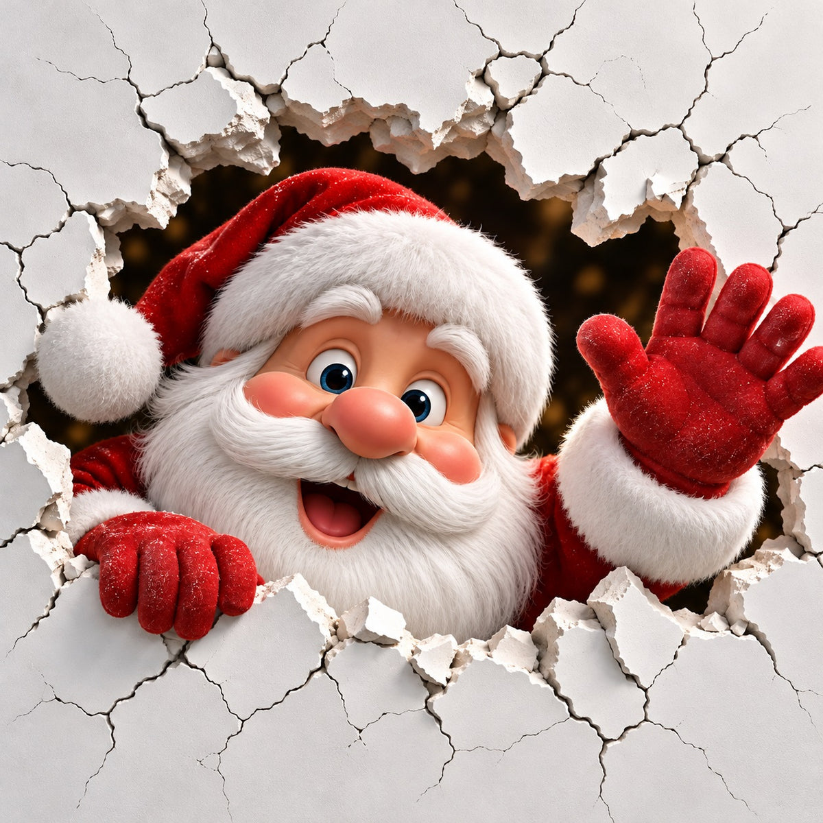 Santa Christmas Garage Door Cover White Wall Breakthrough Christmas Garage Door Cover HQ610-45-1 Car