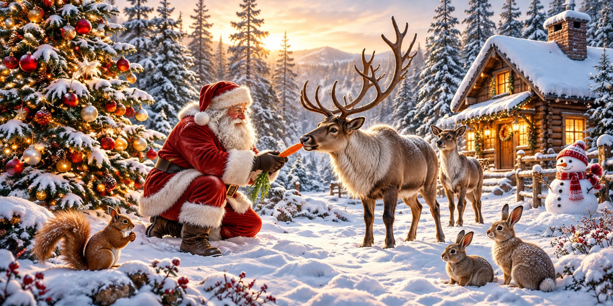 Santa Reindeer Christmas Garage Door Cover Snow House Friends Christmas Garage Door Decoration HQ610-5-2 Car