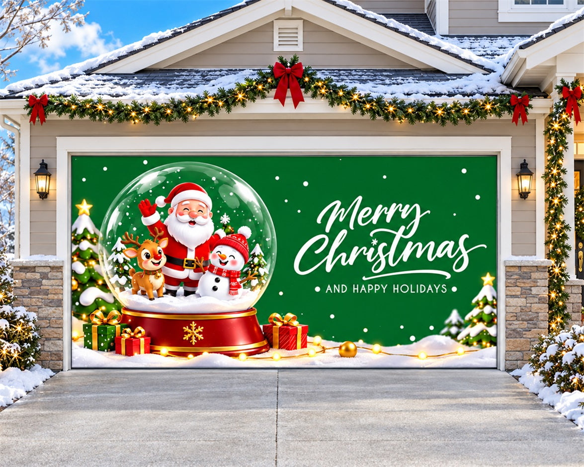 Christmas Santa Garage Door Banner Snow Globe Gift Christmas Garage Door Decoration HQ610-68-2 Car