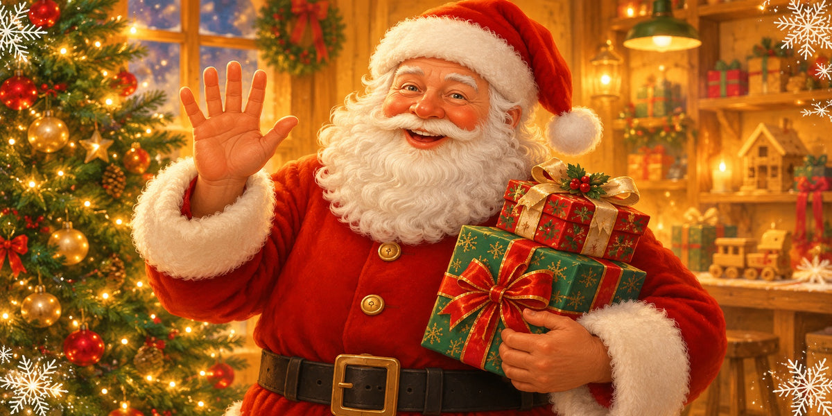 Santa Christmas Garage Door Cover Waving Gifts Workshop Christmas Garage Door Decor HQ610-74-2 Car