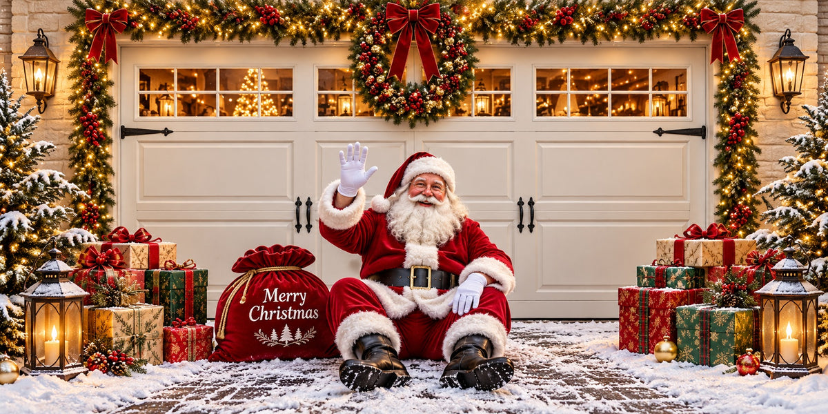 Front Door Christmas Garage Door Banner Santa Gift Sack Christmas Garage Door Decoration HQ610-77-2 Car