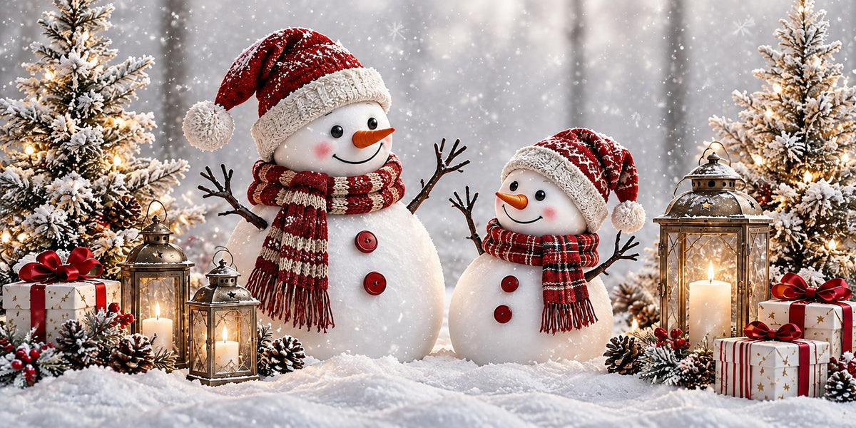 Snowman Christmas Garage Door Cover Cozy Festive Lantern Christmas Garage Door Decoration HQ610-86-2 Car