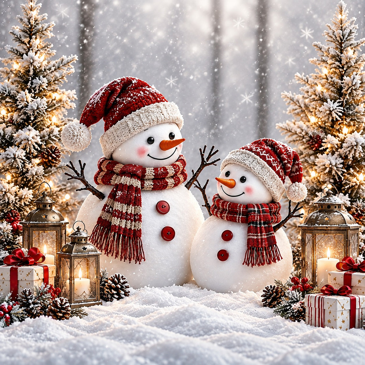Snowman Christmas Garage Door Cover Cozy Festive Lantern Christmas Garage Door Decoration HQ610-86-1 Car