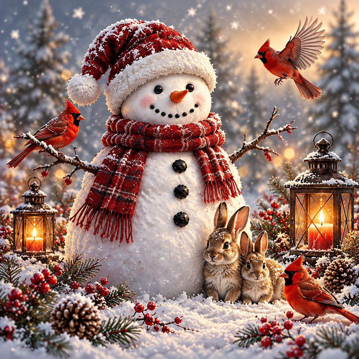 Snow Christmas Garage Door Cover Forest Snowman Friends Christmas Garage Door Decor HQ610-87-1 Car