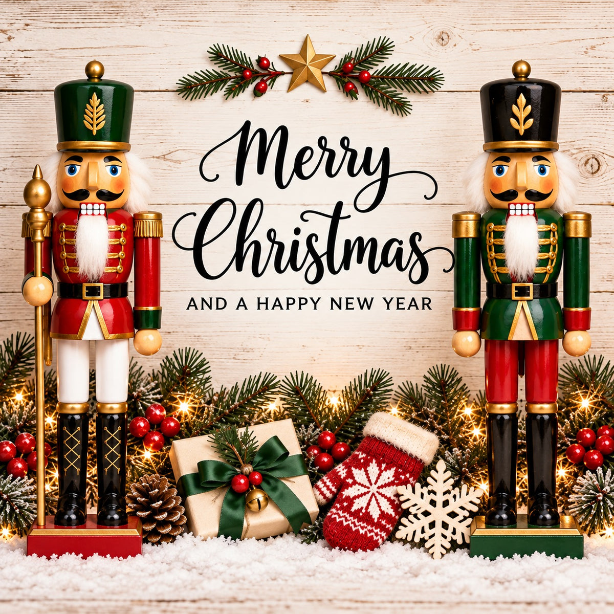 Nutcracker Christmas Garage Door Cover Wood Holiday Greeting Christmas Garage Door Decoration HQ610-95-1 Car