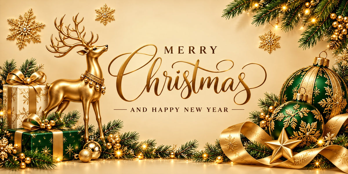 Merry Christmas Garage Door Cover Golden Reindeer Elegance Outdoor Christmas Garage Door Cover HQ610-99-2 Car