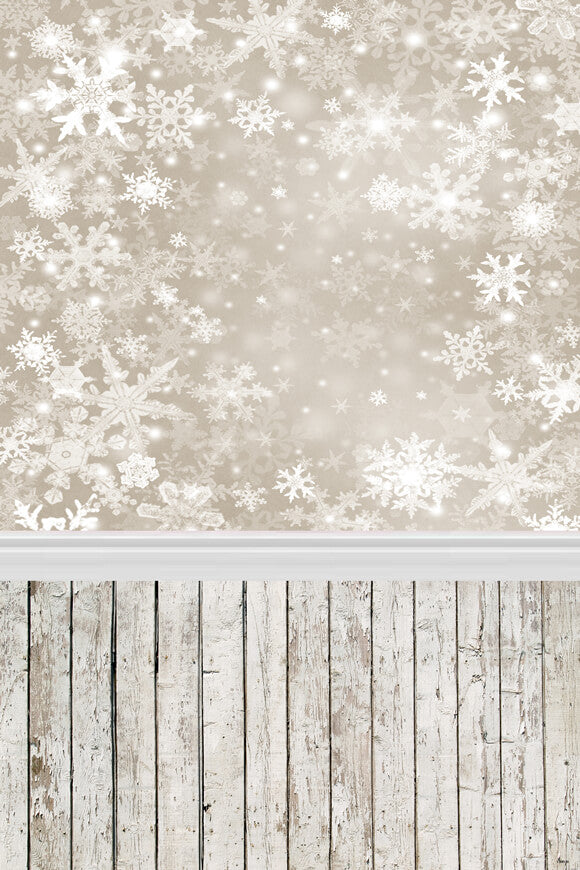 Snowflake Wood Wall Photo Backdrop L-885
