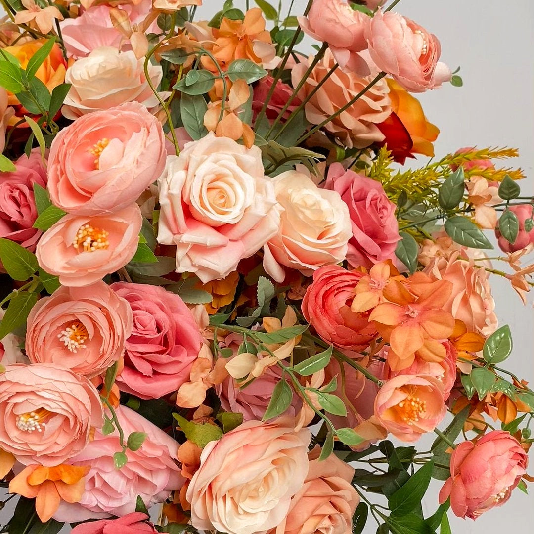 Coral & Peach Floral Ball Centerpiece for Wedding Table Decor ADFC-131