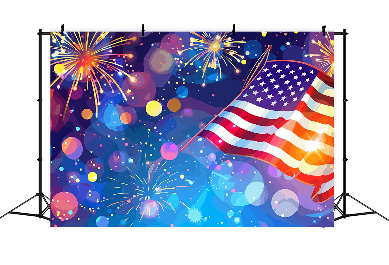 American Flag Backdrop Photography Abstract Colors Bokeh Backdrop LXX1-196