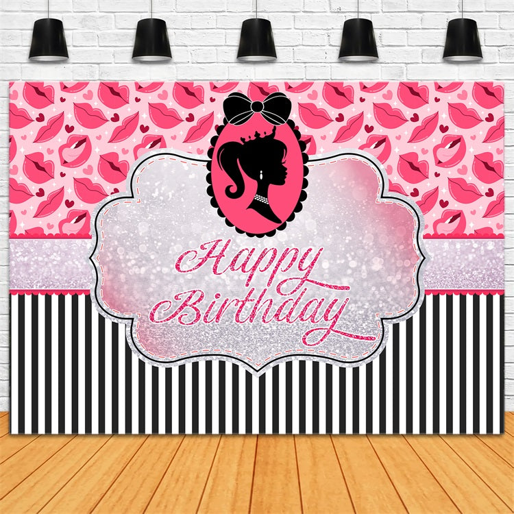 Customized Backdrop Birthday Fashion Doll Glittery Princess Backdrop LXX1-202