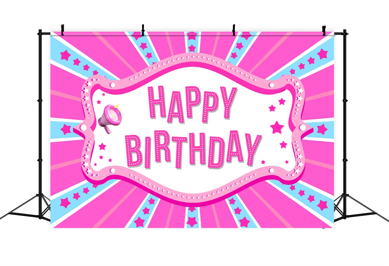 Custom Happy Birthday Backdrop Pink Girl Carnival-Inspired Backdrop LXX1-208