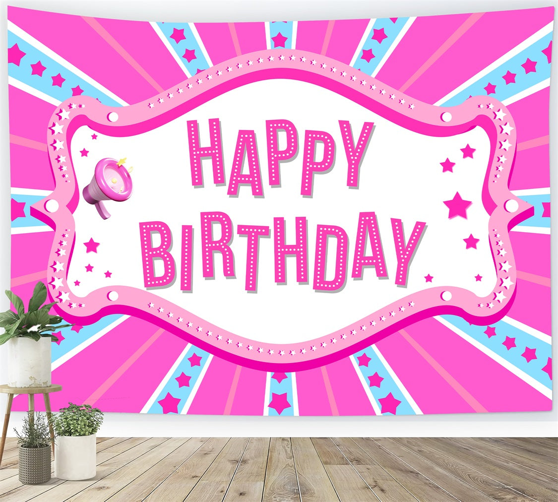 Custom Happy Birthday Backdrop Pink Girl Carnival-Inspired Backdrop LXX1-208