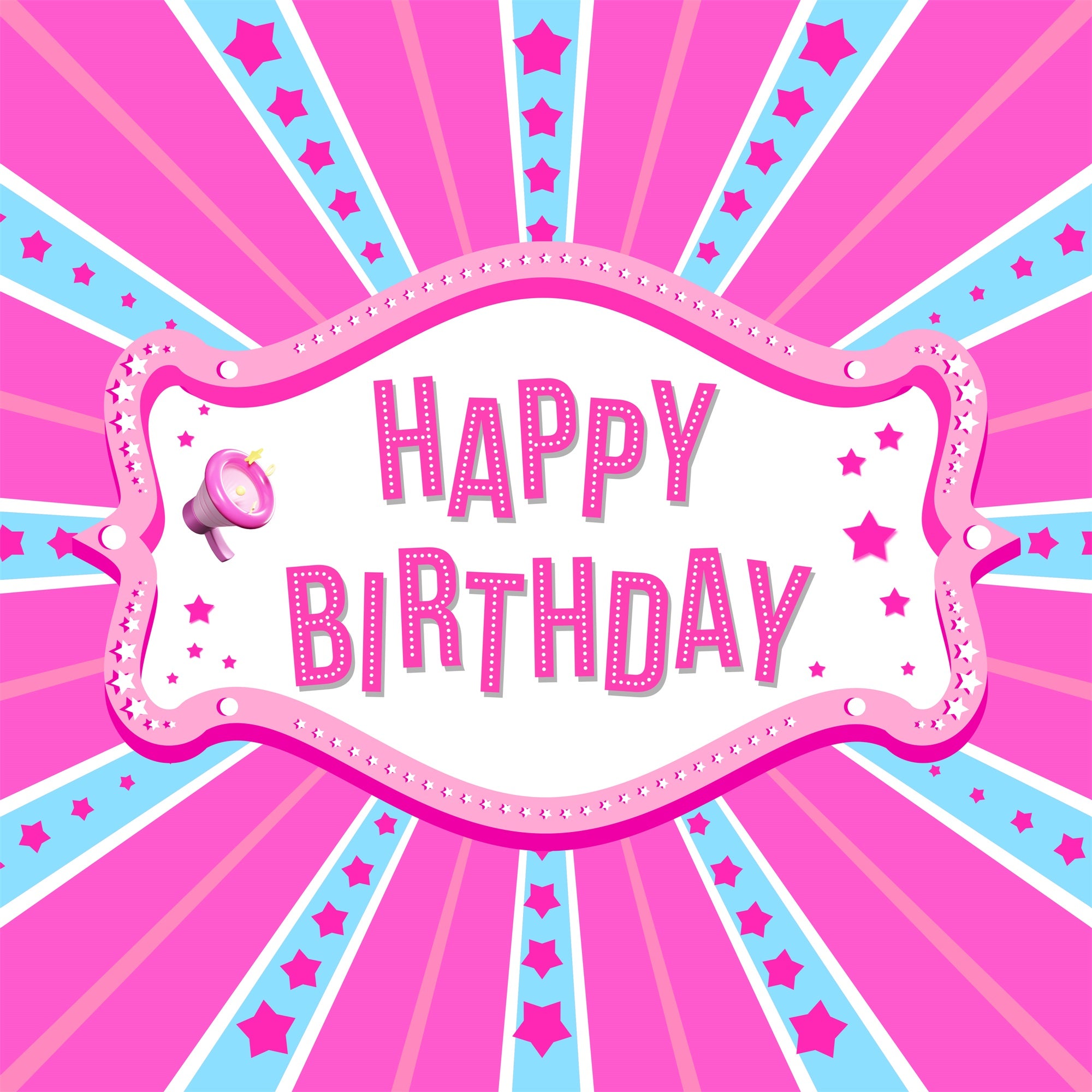 Custom Happy Birthday Backdrop Pink Girl Carnival-Inspired Backdrop LXX1-208