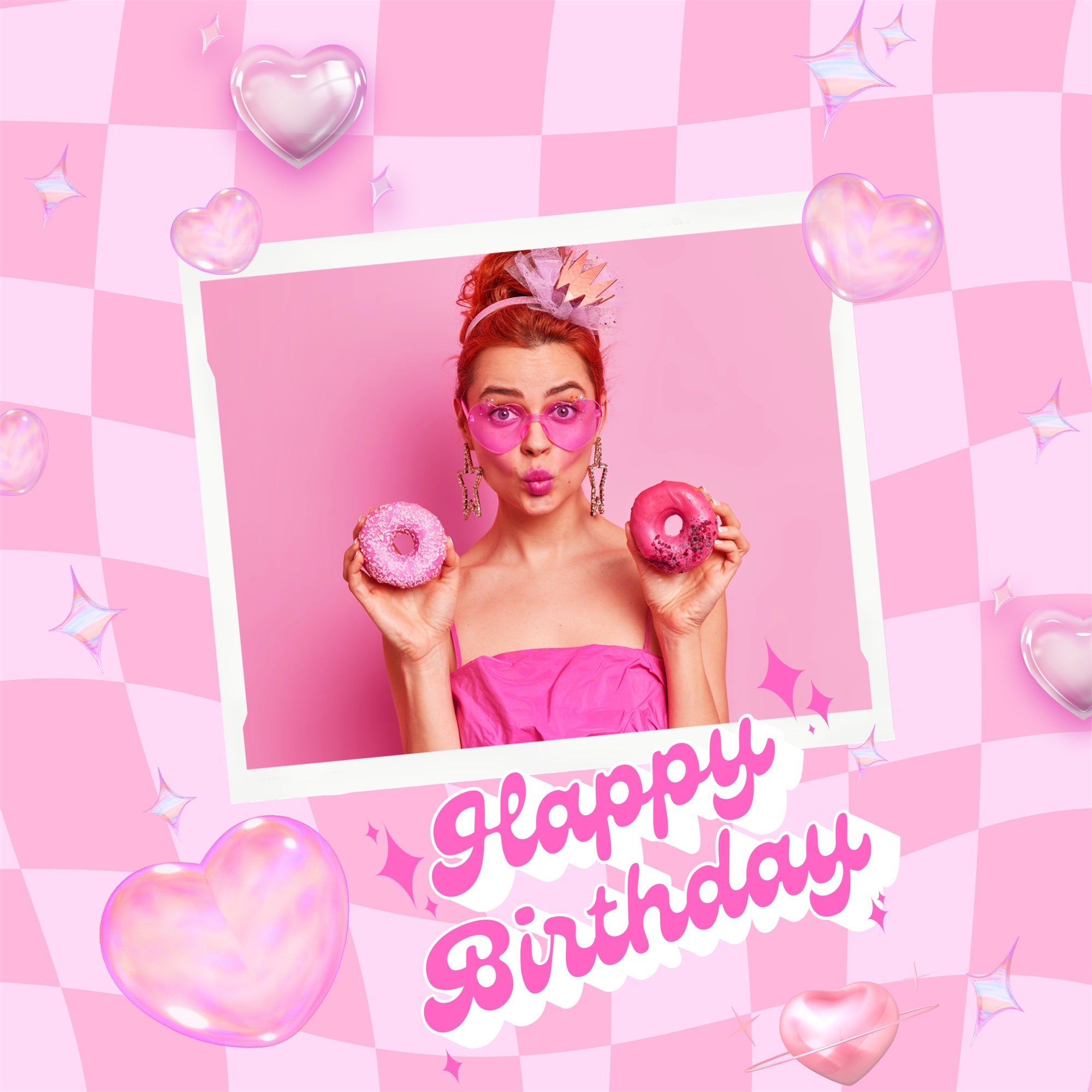 Custom Backdrop Birthday Fashion Doll Retro Charm Happy Backdrop LXX1-212