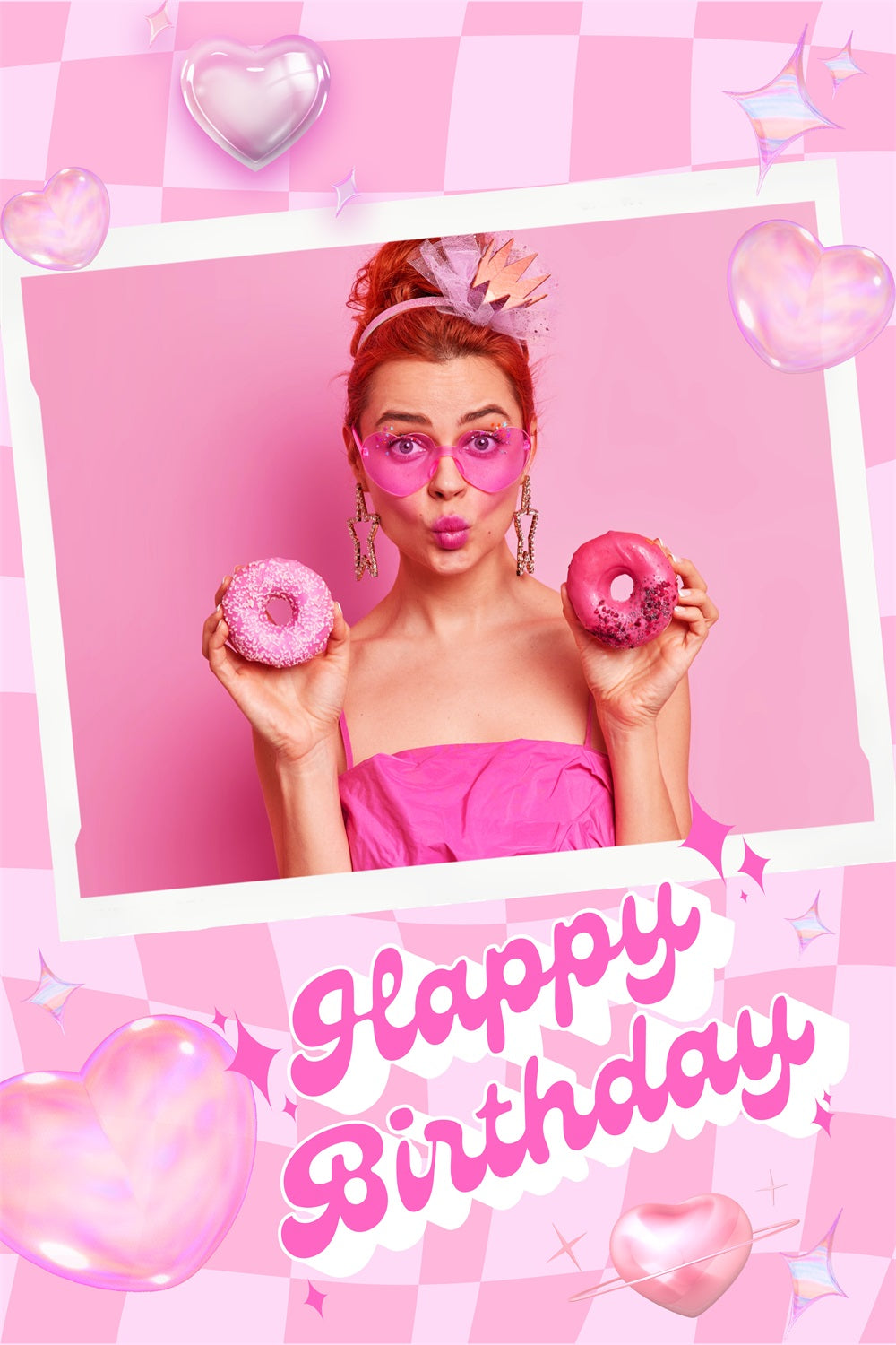 Custom Backdrop Birthday Fashion Doll Retro Charm Happy Backdrop LXX1-212