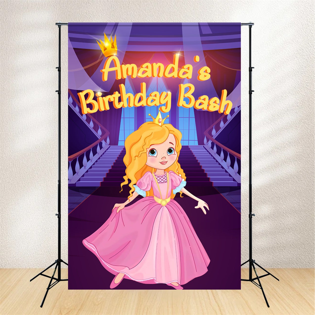 Personalized Birthday Backdrops Pink Girl Amanda Magical Backdrop LXX1-215