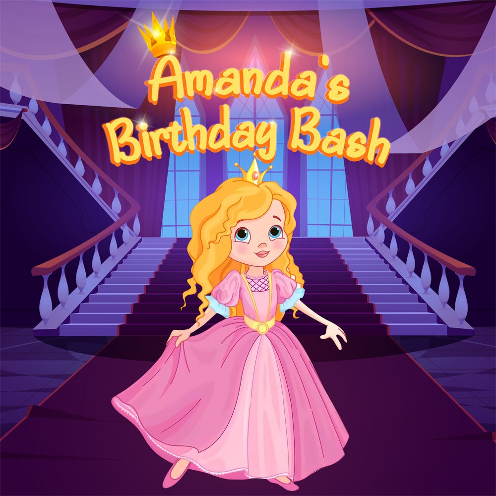 Personalized Birthday Backdrops Pink Girl Amanda Magical Backdrop LXX1-215