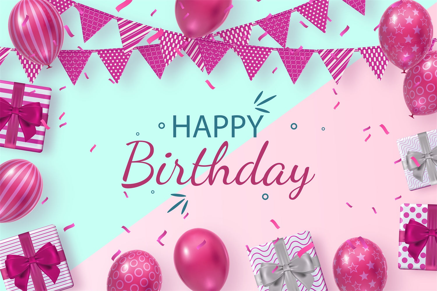 Personalized Backdrops Birthday Balloons Party Gifts Backdrop LXX1-250