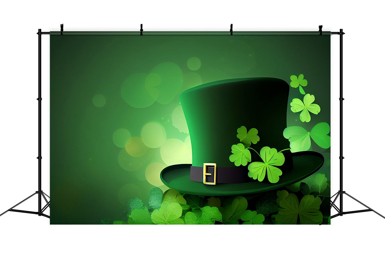 St Patrick Backdrop Green Hat Clover Celebration Backdrop LXX1-33