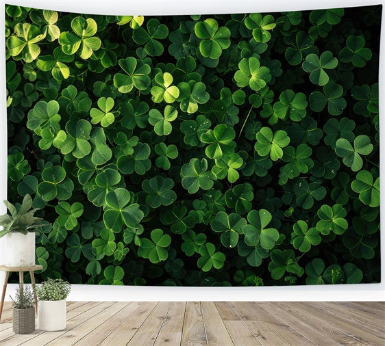 St Patricks Day Backdrop Deep Green Clover Glow Backdrop LXX1-36