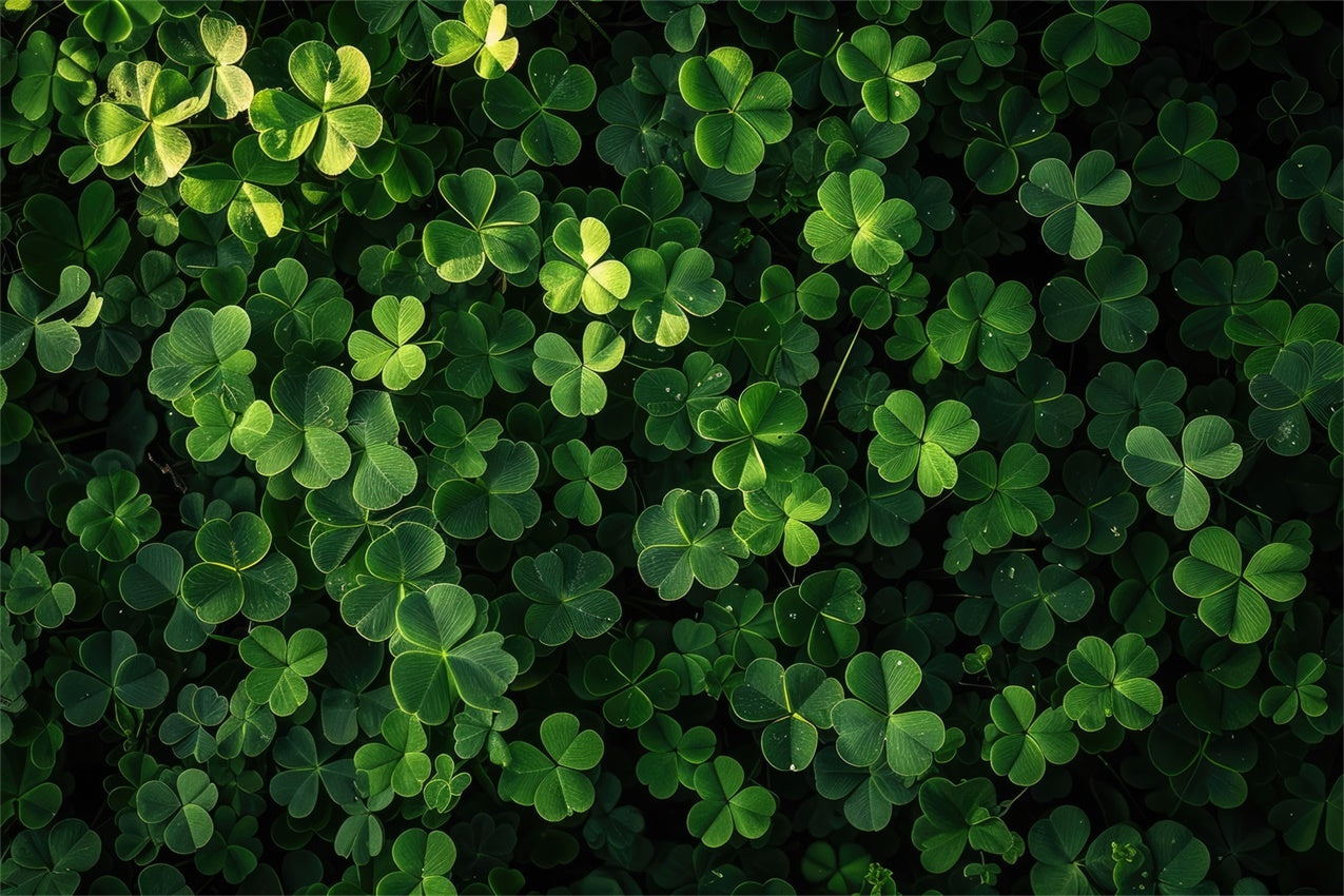 St Patricks Day Backdrop Deep Green Clover Glow Backdrop LXX1-36