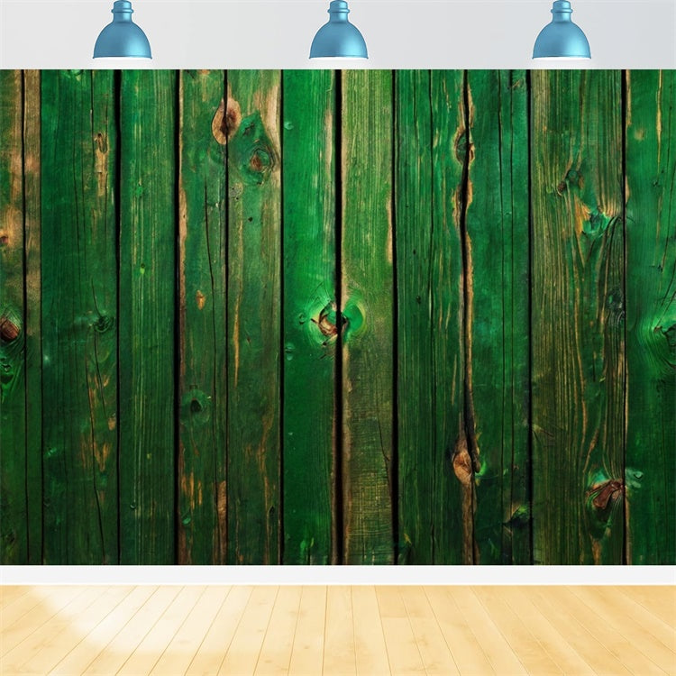St Patrick's Day Backdrops Vintage Green Wooden Backdrop LXX1-55