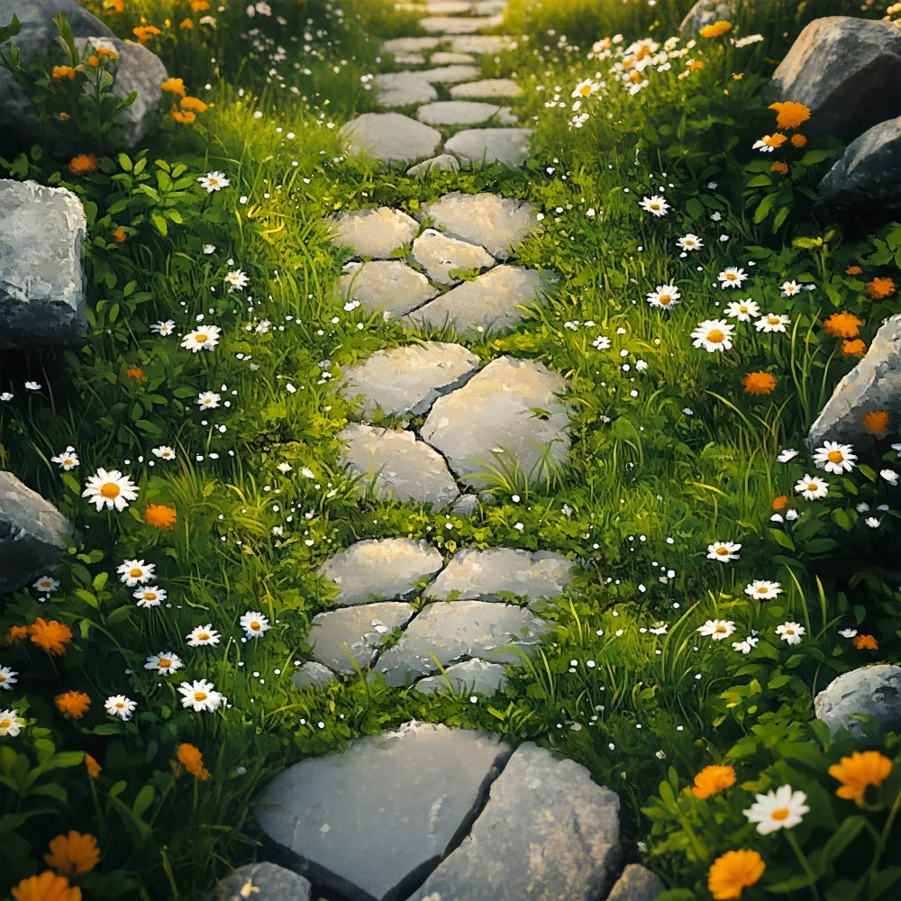 Floor Backdrops Wildflower Pebble Trail Floor Backdrop LXX2-231