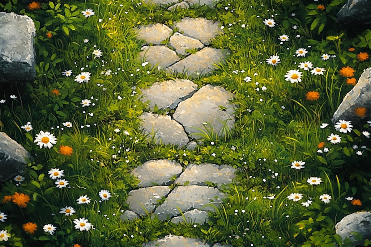 Floor Backdrops Wildflower Pebble Trail Floor Backdrop LXX2-231
