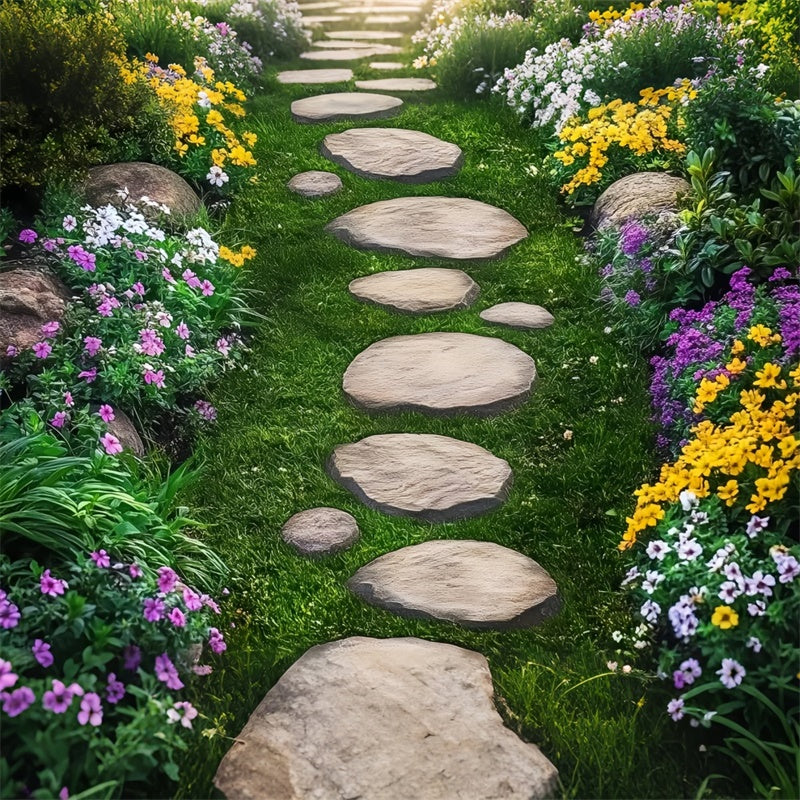 Photography Floor Backdrop Serene Floral Path Floor Backdrop LXX2-232