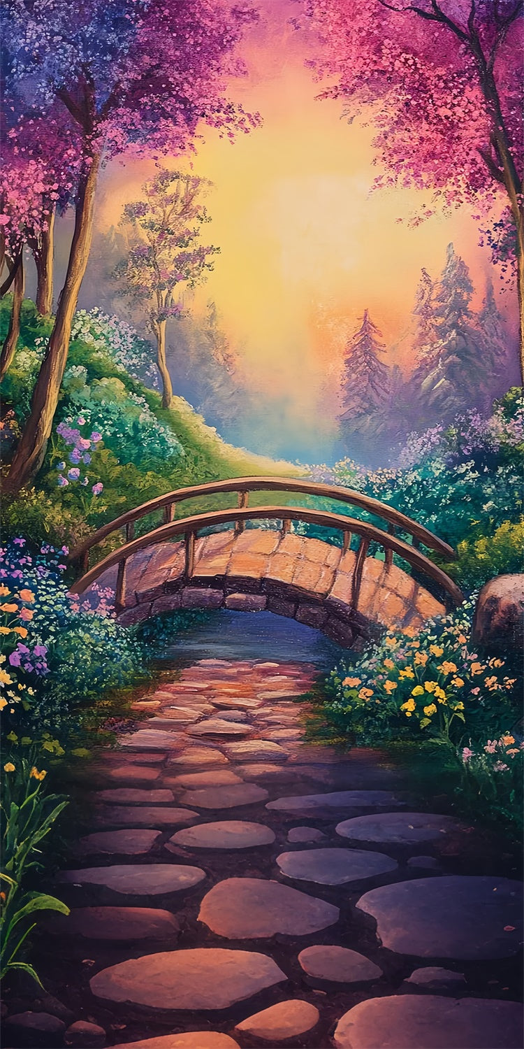 Artistic Backdrop Enchanted Garden Sunset Forest Sweep Backdrop LXX2-260
