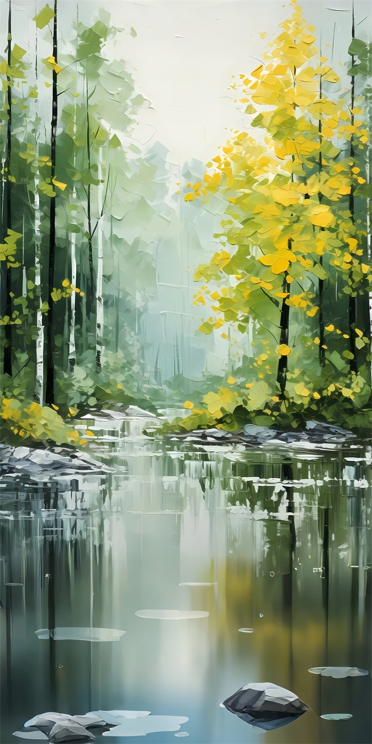 Artistic Backdrops Golden Forest Serene River Sweep Backdrop LXX2-262