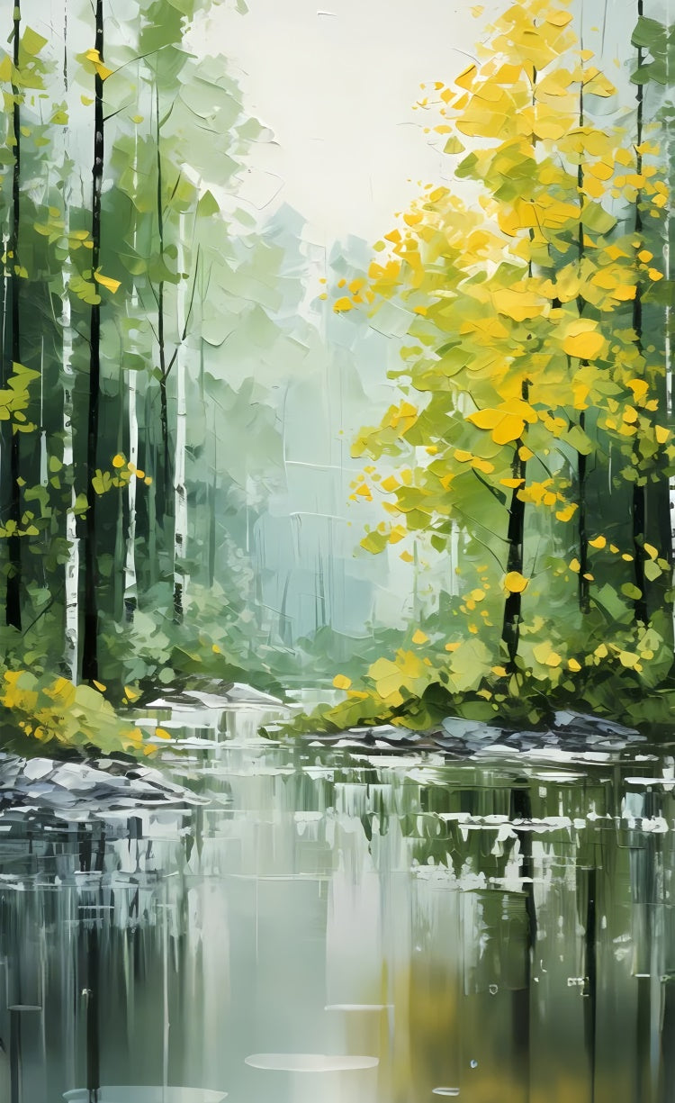 Artistic Backdrops Golden Forest Serene River Sweep Backdrop LXX2-262