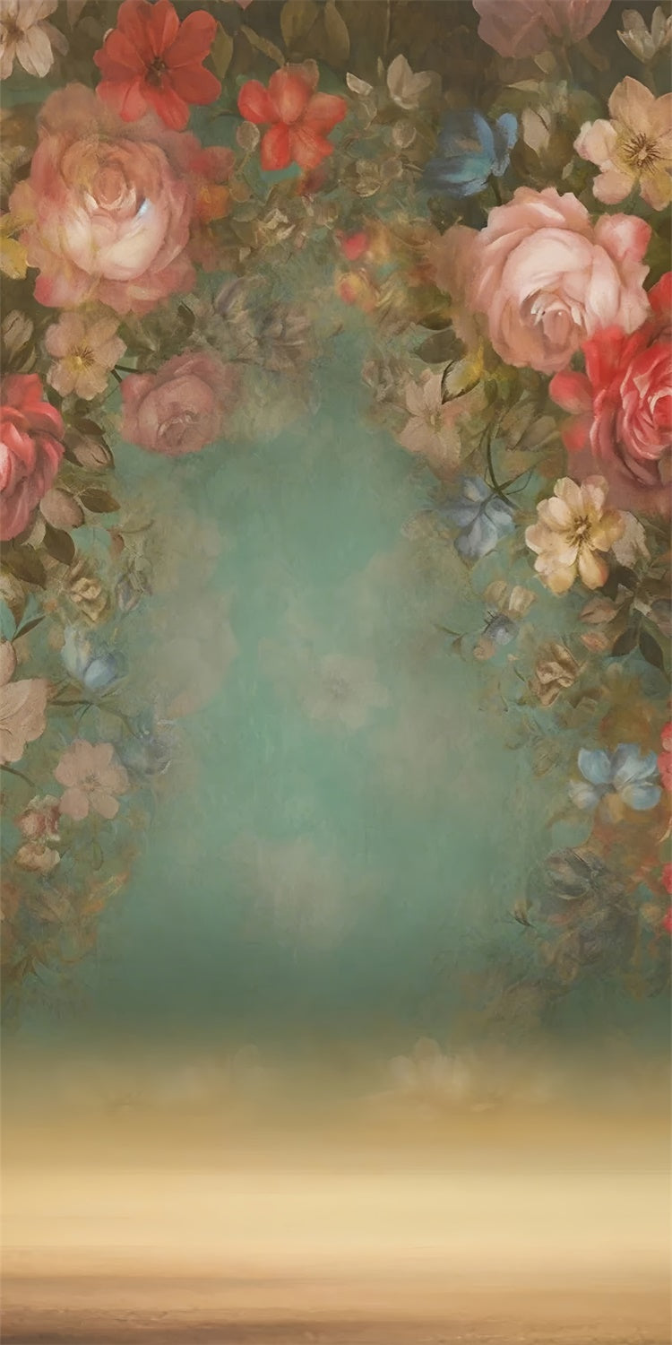 Flower Photo Backdrop Rustic Romance Blush Rose Sweep Backdrop LXX2-283