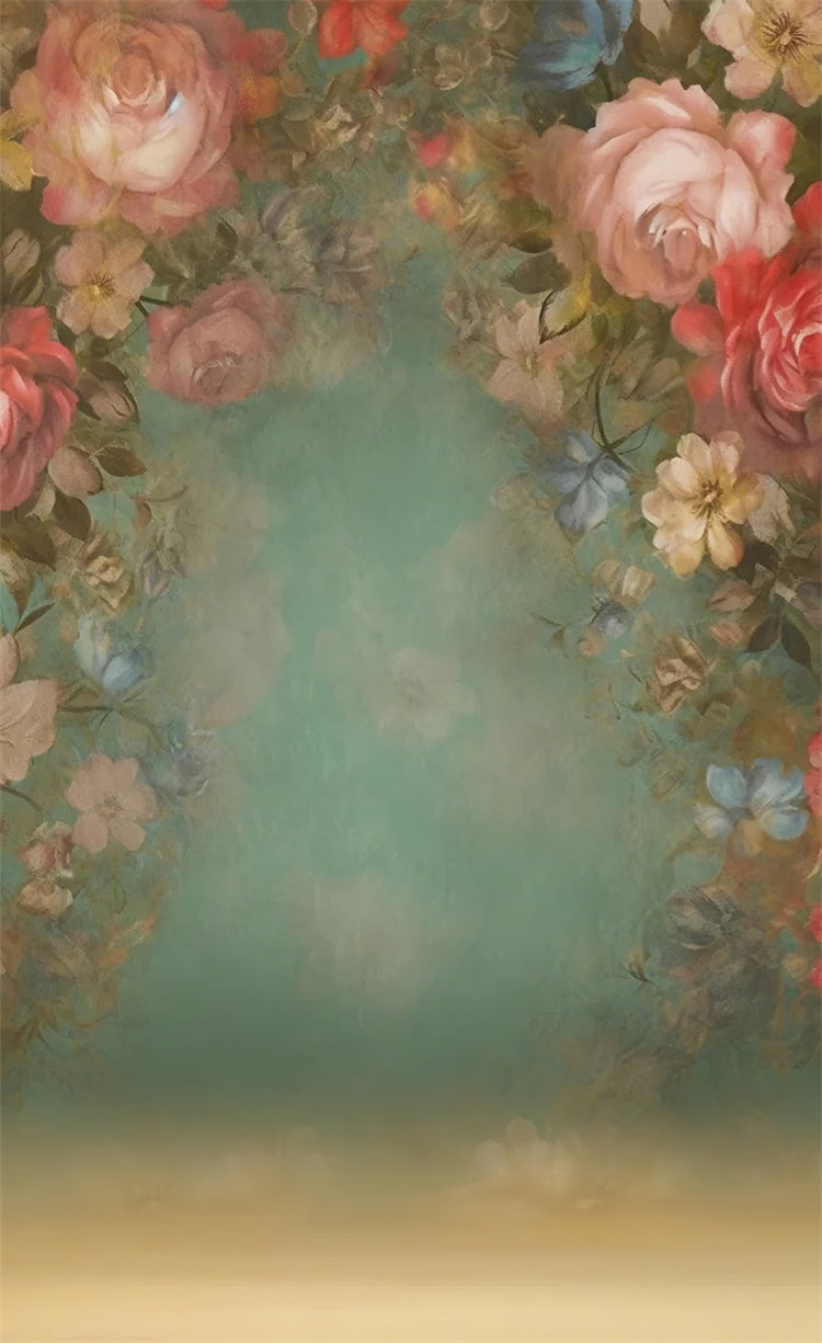 Flower Photo Backdrop Rustic Romance Blush Rose Sweep Backdrop LXX2-283