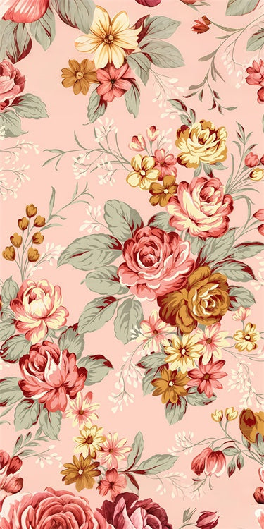 Flower Photo Backdrop Pastel Floral Vintage Pink Sweep Backdrop LXX2-293