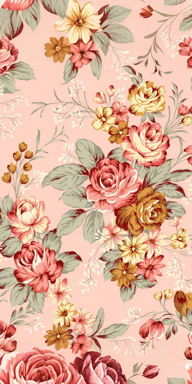 Flower Photo Backdrop Pastel Floral Vintage Pink Sweep Backdrop LXX2-293