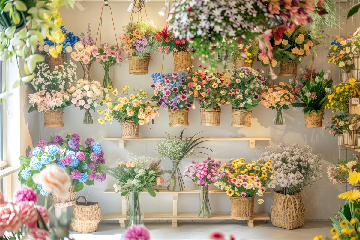 Backdrops For Spring Sunlit Window Floral Display Backdrop LXX2-57