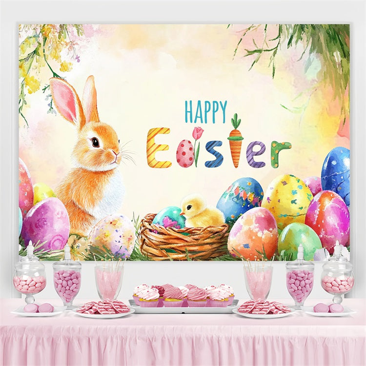 Happy Easter Backdrop Bunny Egg Wonderland Customized Backdrop LXX3-102