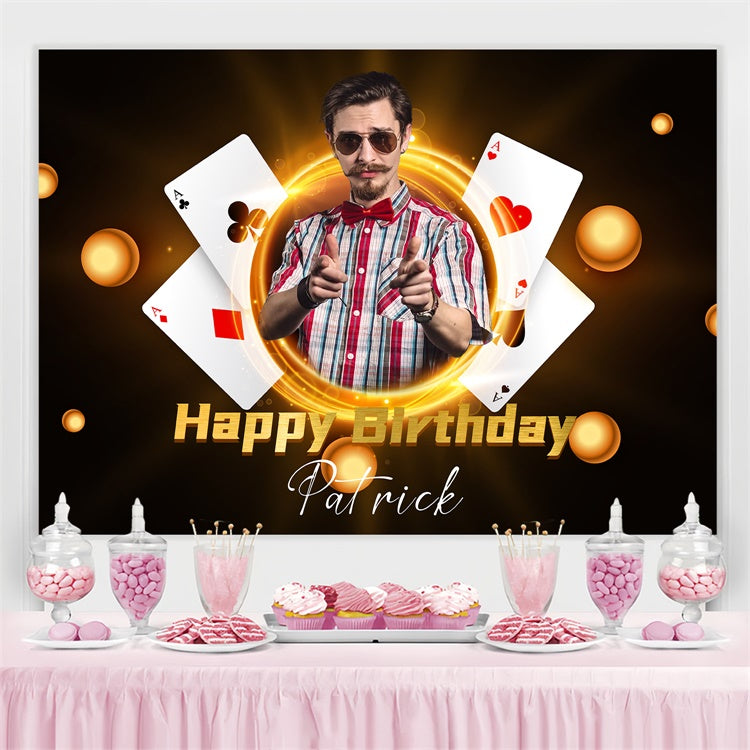 Personalized Backdrop For Birthday Cool Card Party Backdrop LXX3-110