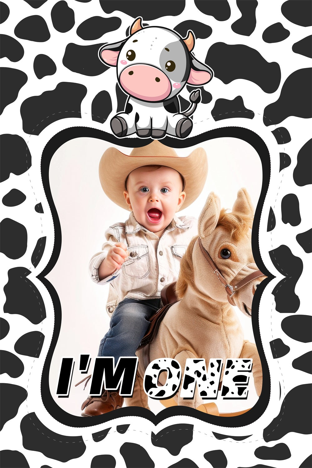 Custom Birthday Backdrops Rodeo Theme First Birthday Backdrop LXX3-115
