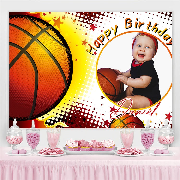 Custom Made Birthday Backdrops Basketball Themed Sports Backdrop LXX3-117