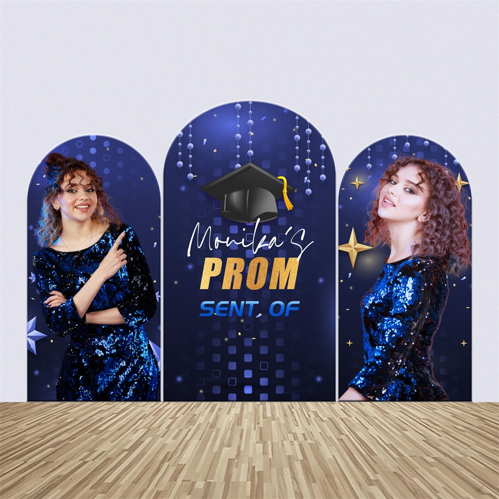 Prom Backdrops Blue Sequin Graduation Party Arch Backdrop Kit LXX3-160